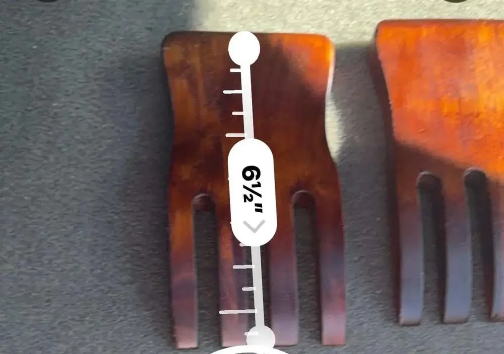 Solid Wood Salad Hands Serving Tongs Set